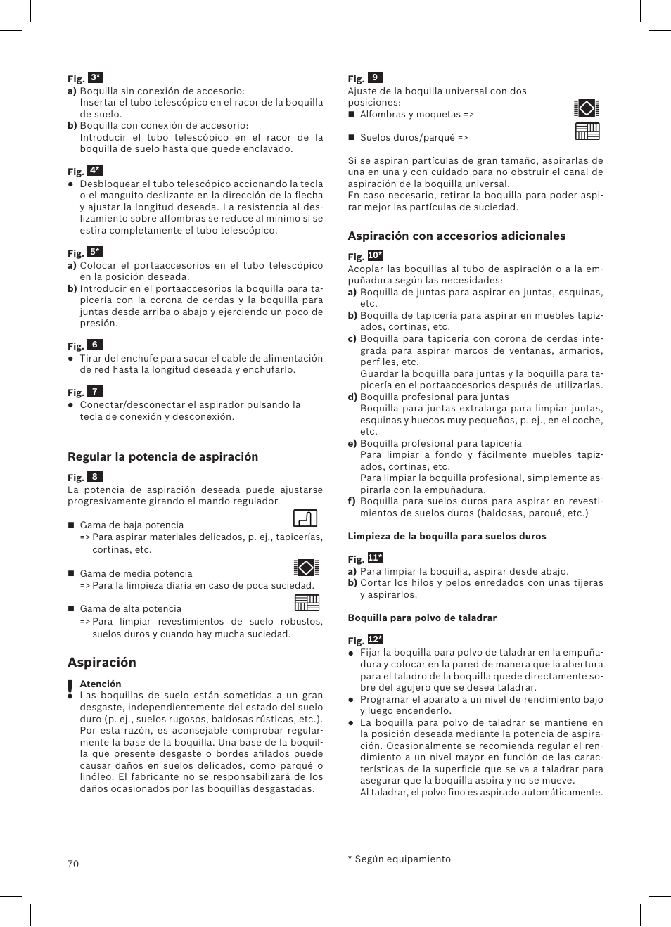 Aspiración | Bosch Aspirateur sans sac BGS32200 Bosch Relyyy Technologie sans sac innovante SensorBagless User Manual | Page 71 / 140