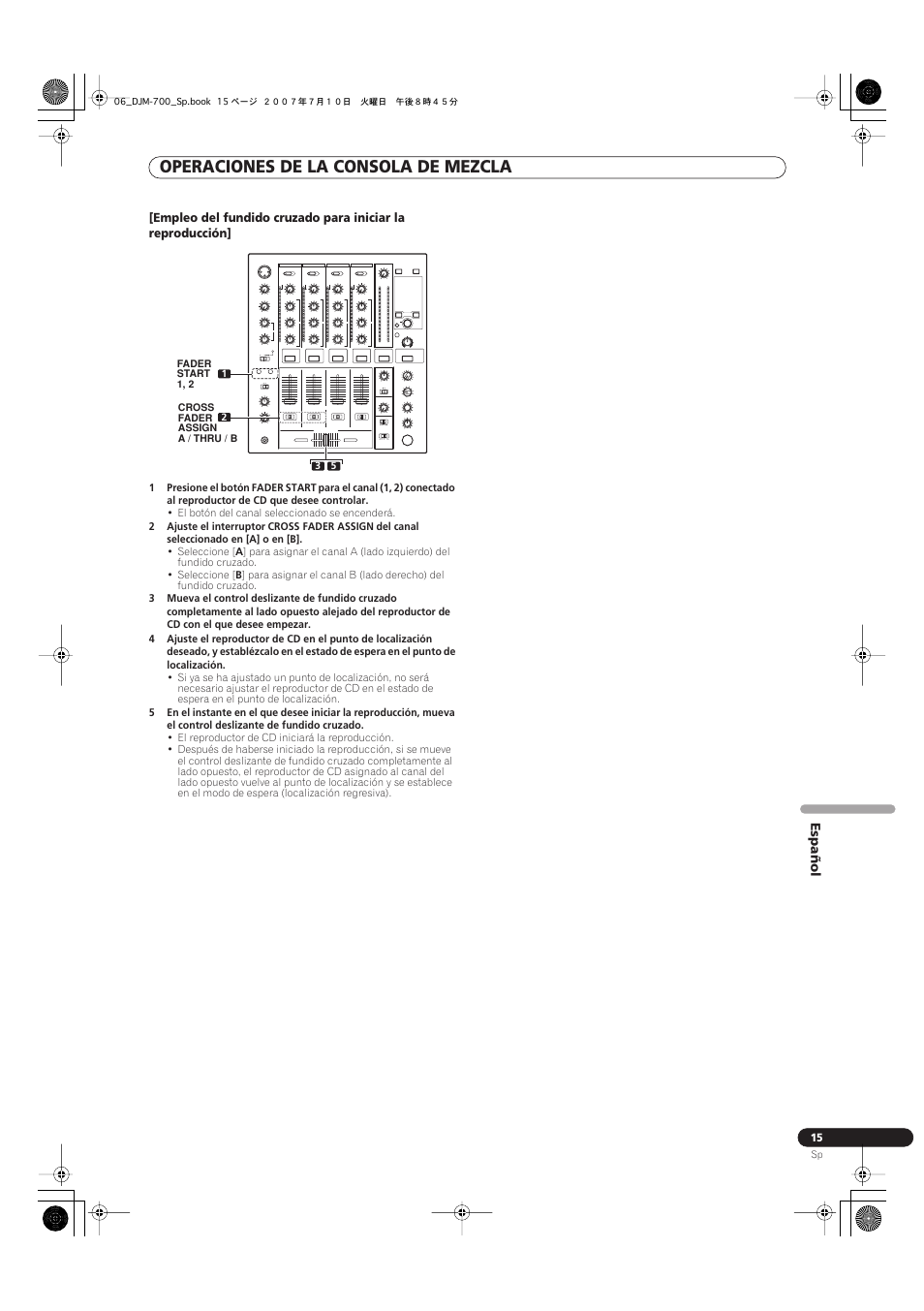 Operaciones de la consola de mezcla | Pioneer DJM-700-S User Manual | Page 145 / 184