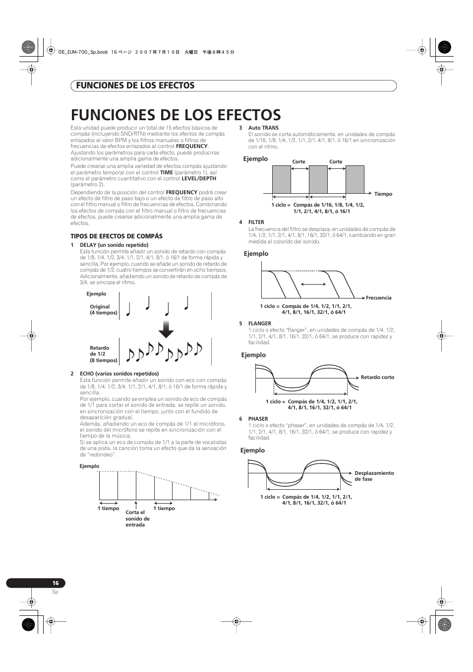 Funciones de los efectos | Pioneer DJM-700-S User Manual | Page 146 / 184