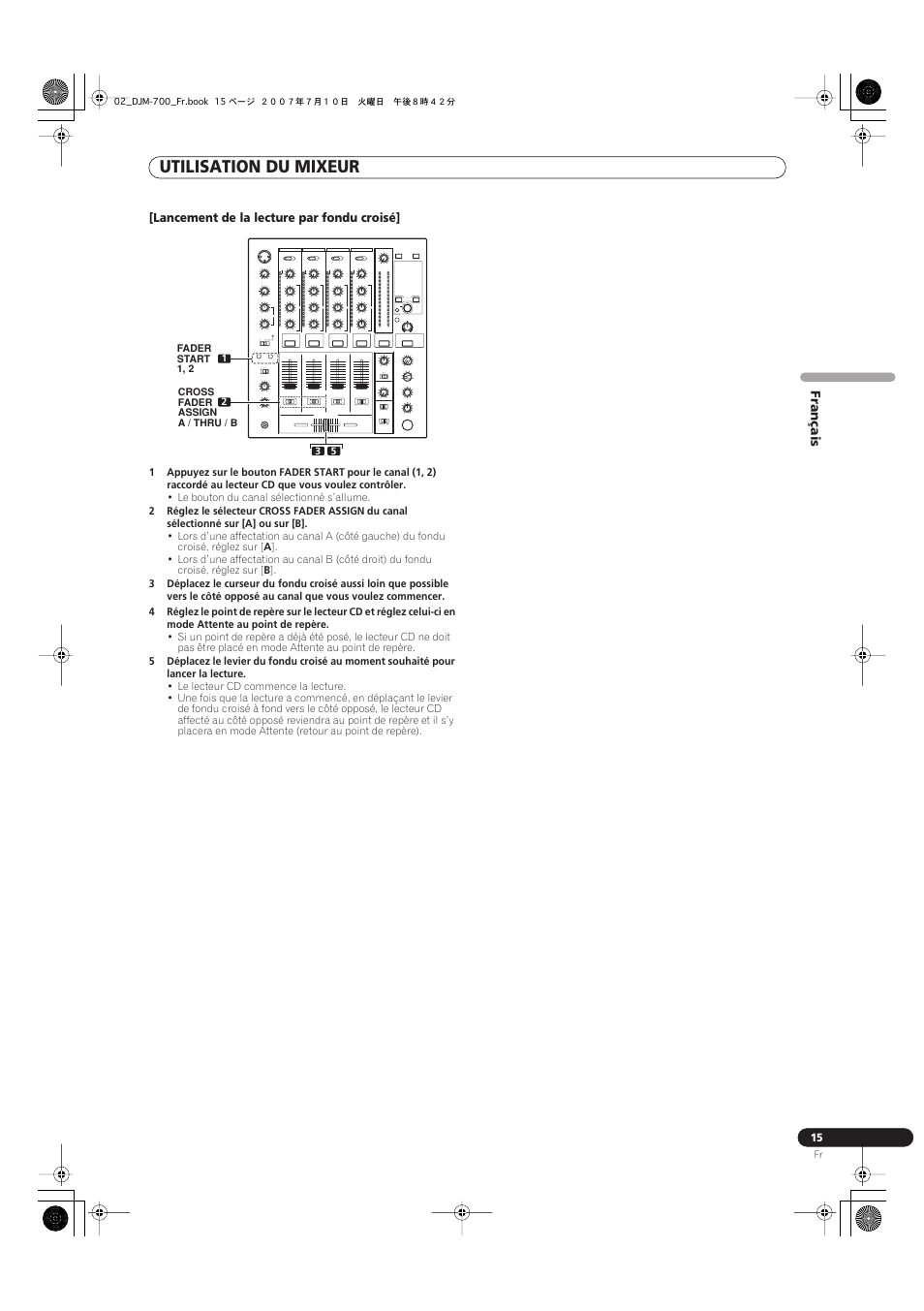 Utilisation du mixeur | Pioneer DJM-700-S User Manual | Page 41 / 184