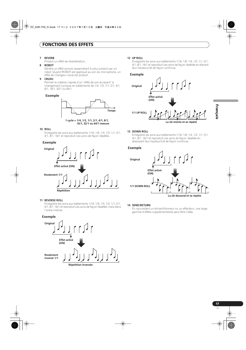 Fonctions des effets | Pioneer DJM-700-S User Manual | Page 43 / 184