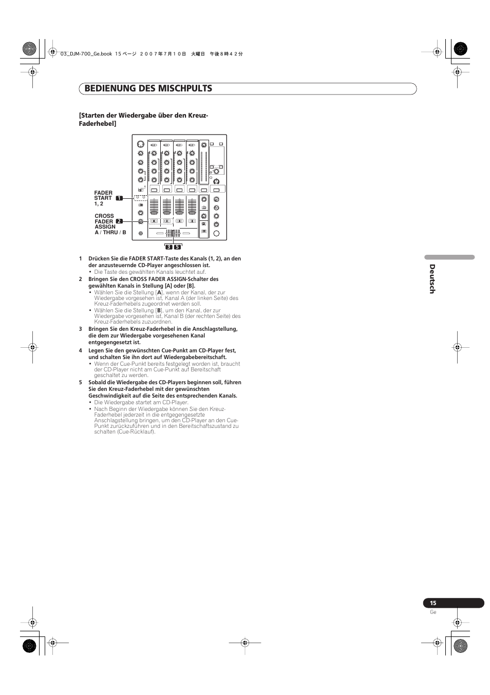 Bedienung des mischpults | Pioneer DJM-700-S User Manual | Page 67 / 184