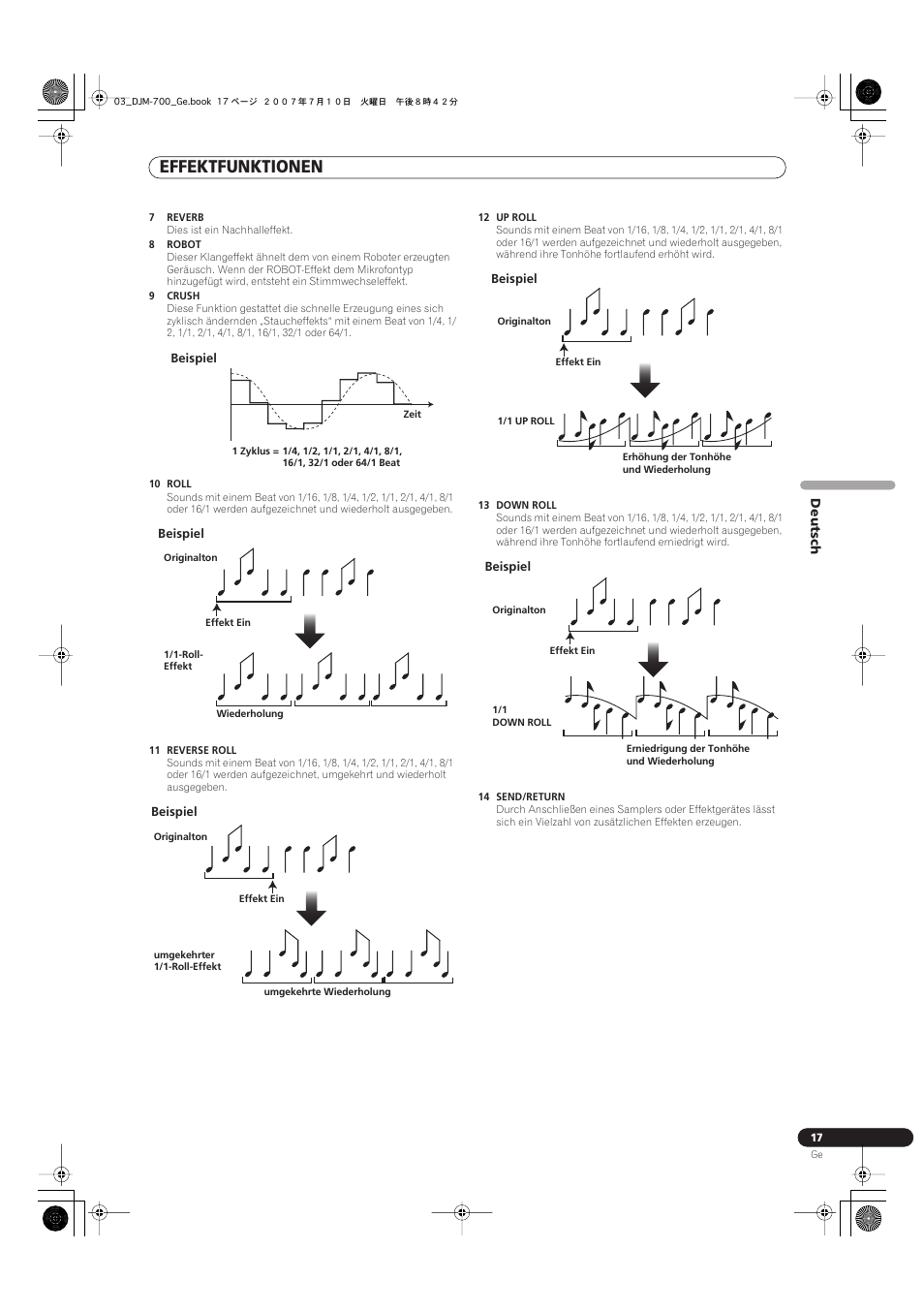 Effektfunktionen | Pioneer DJM-700-S User Manual | Page 69 / 184