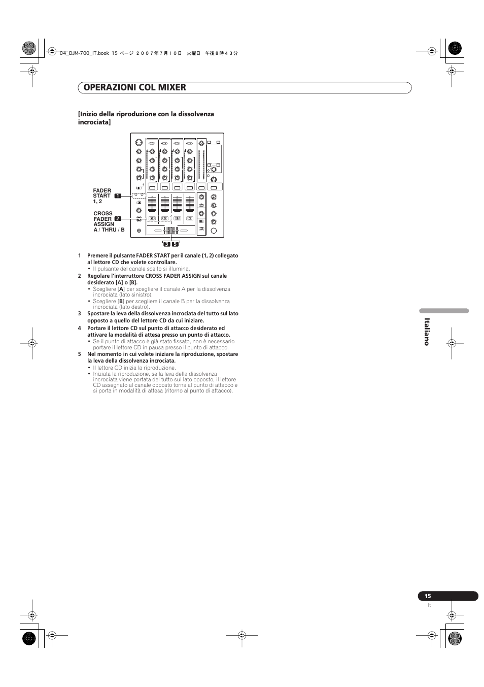 Operazioni col mixer | Pioneer DJM-700-S User Manual | Page 93 / 184