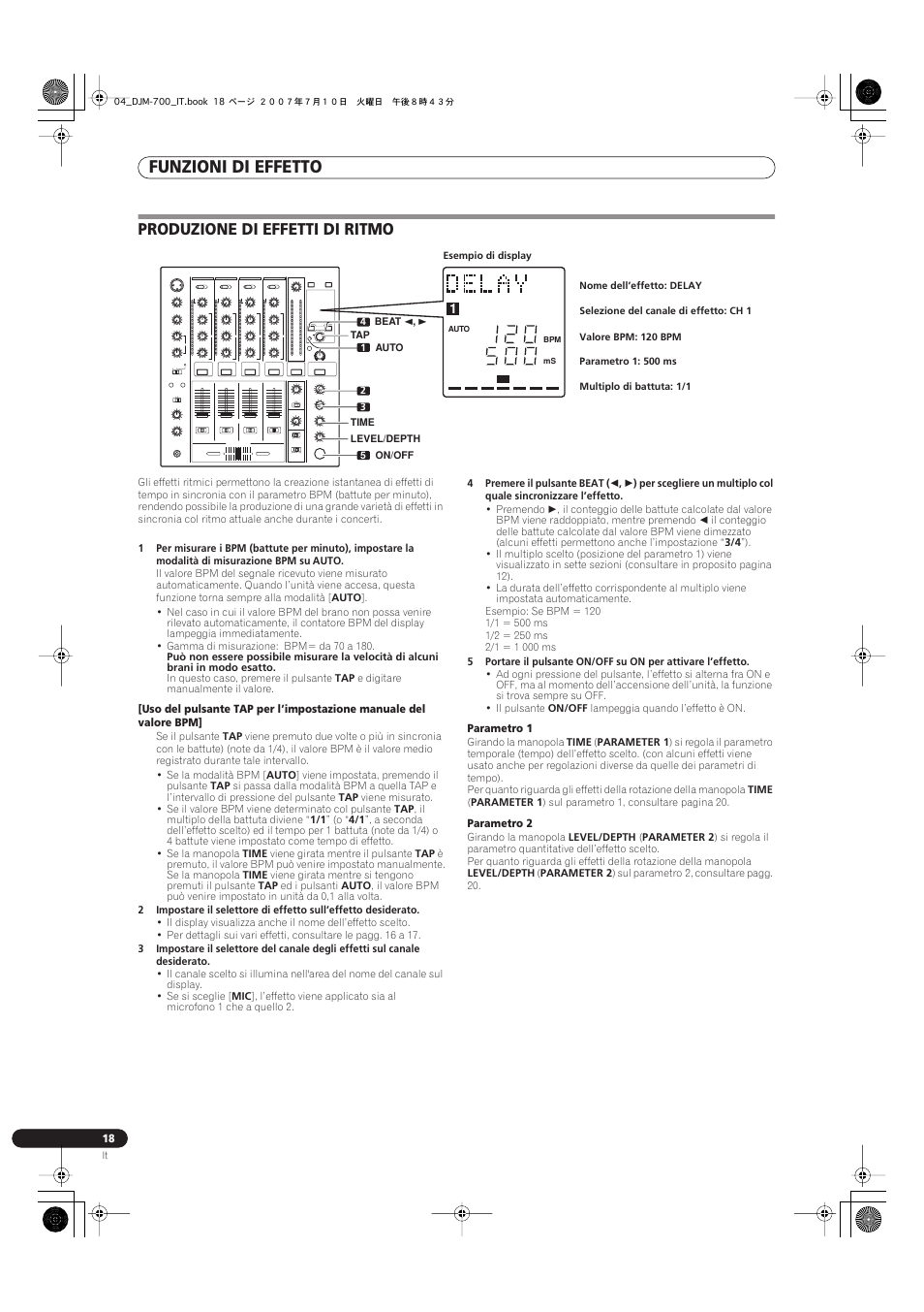 Produzione di effetti di ritmo, Funzioni di effetto | Pioneer DJM-700-S User Manual | Page 96 / 184