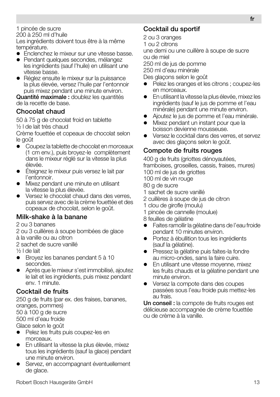 Bosch MMB11R2 Blender rouge User Manual | Page 13 / 94