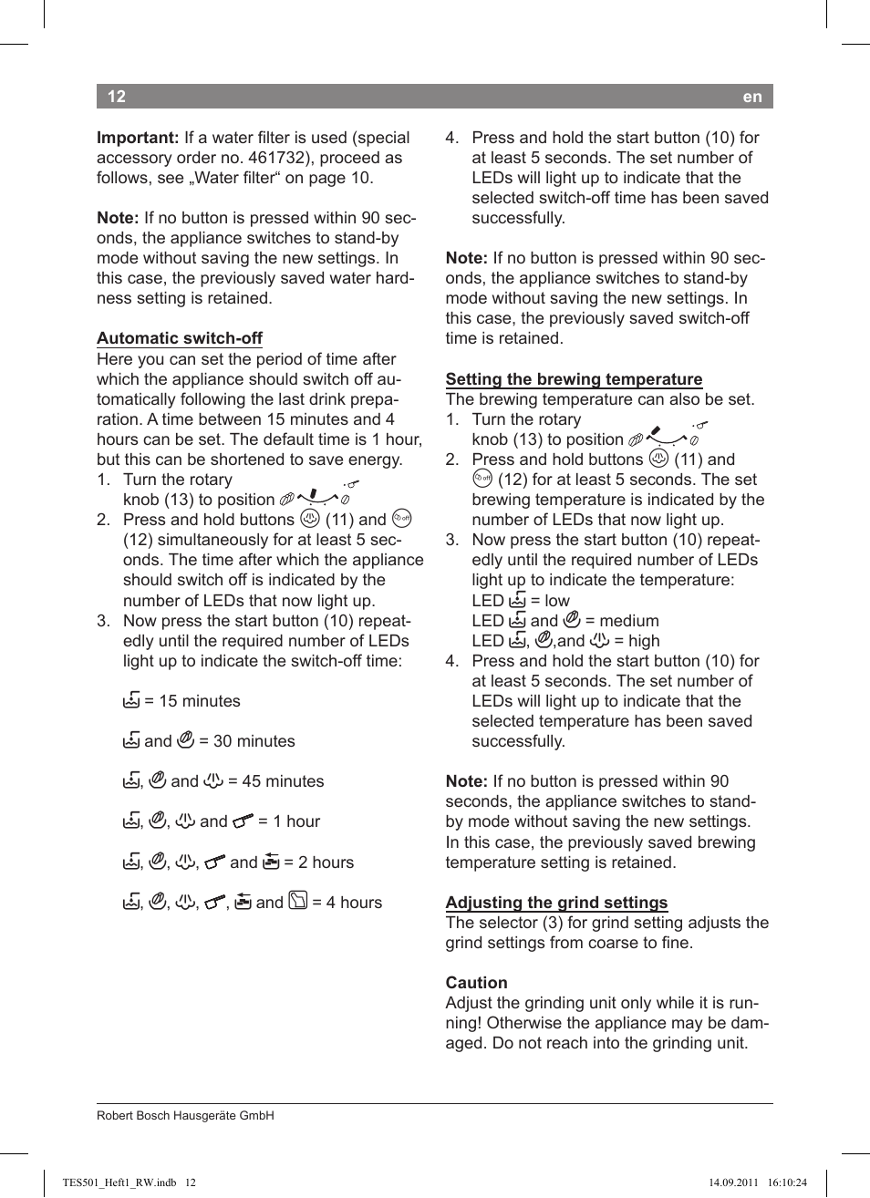 Bosch TES50129RW VeroCafe Machine à café Expresso automatique Noir User Manual | Page 12 / 117