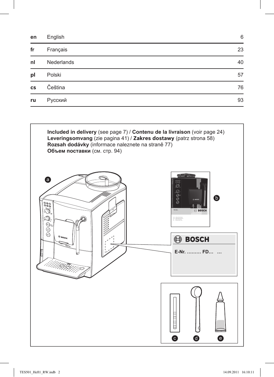 Bosch TES50129RW VeroCafe Machine à café Expresso automatique Noir User Manual | Page 2 / 117