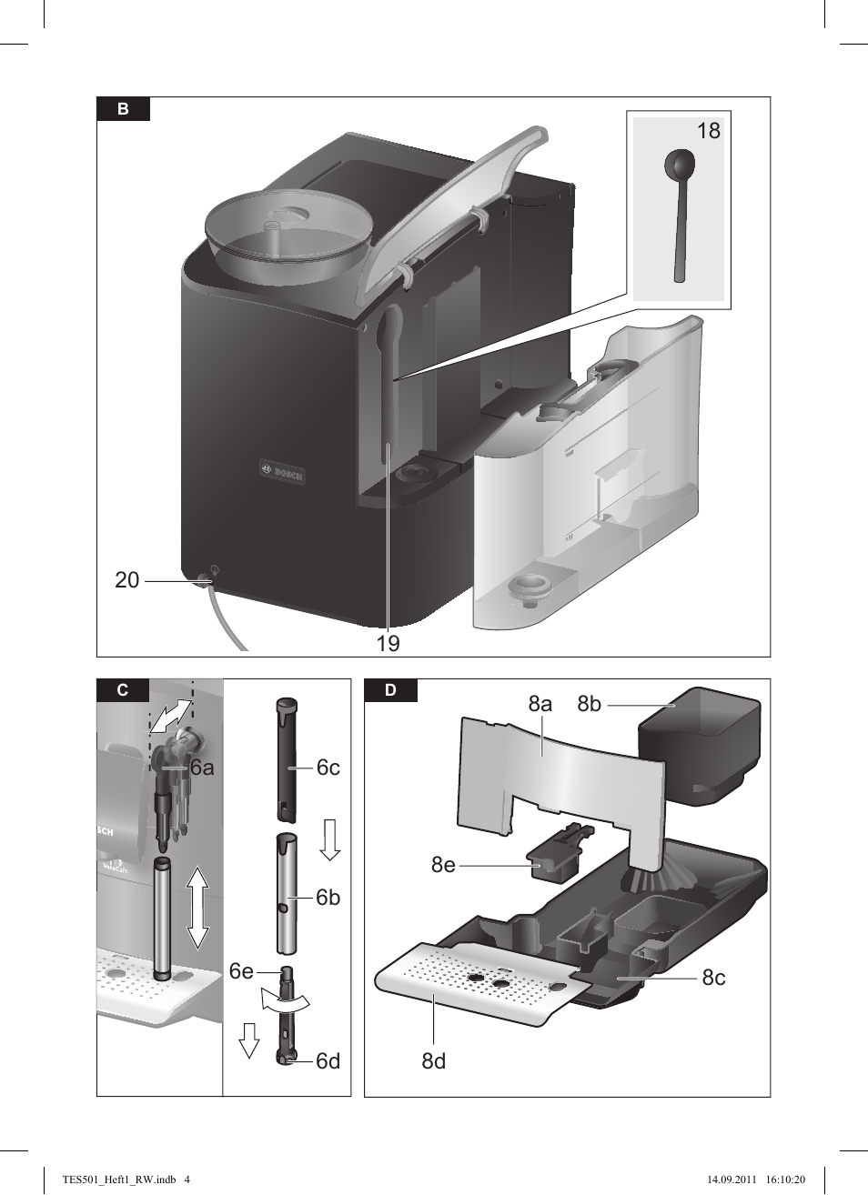 Bosch TES50129RW VeroCafe Machine à café Expresso automatique Noir User Manual | Page 4 / 117