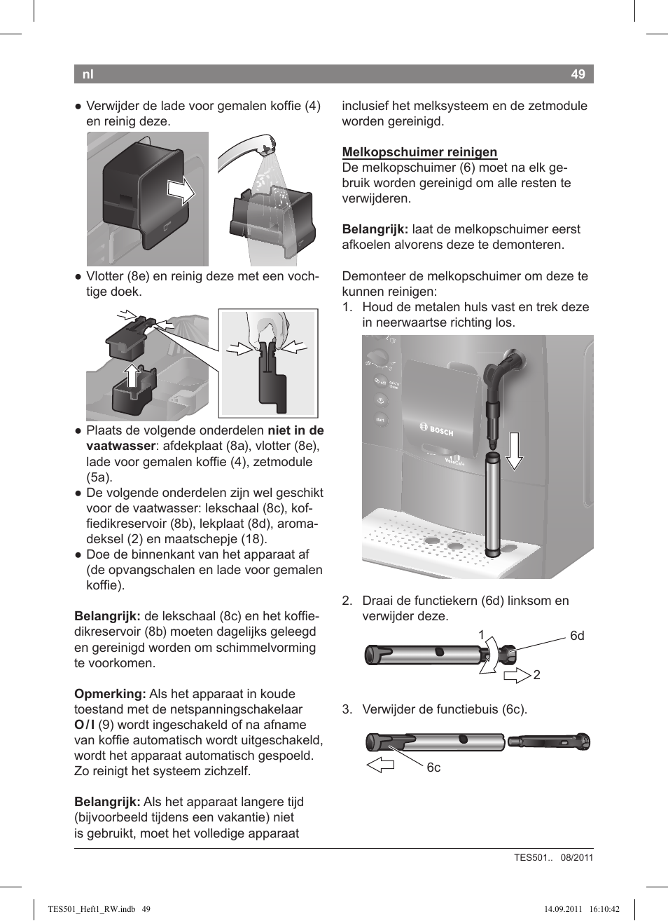 Bosch TES50129RW VeroCafe Machine à café Expresso automatique Noir User Manual | Page 49 / 117