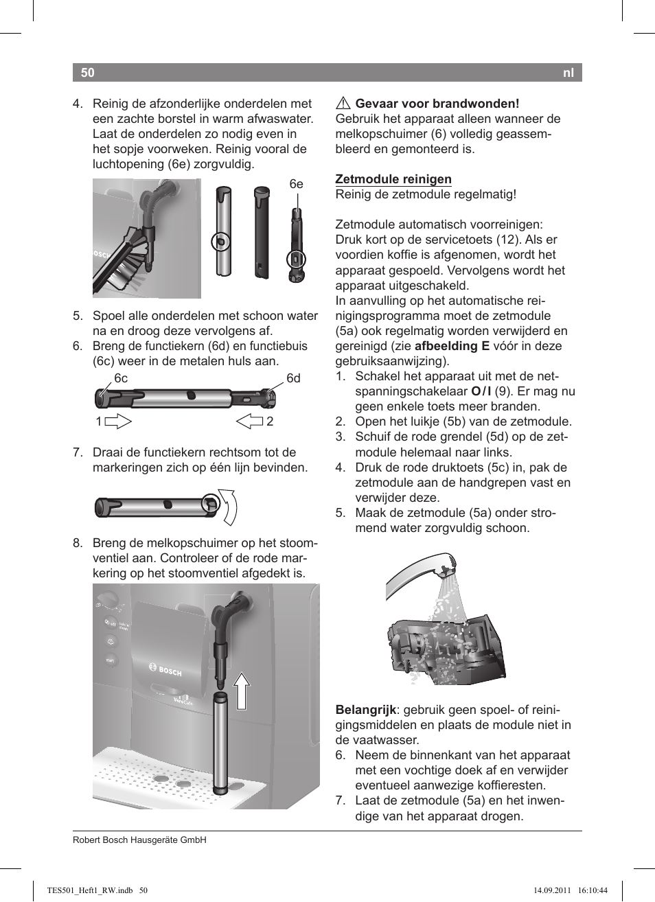 Bosch TES50129RW VeroCafe Machine à café Expresso automatique Noir User Manual | Page 50 / 117