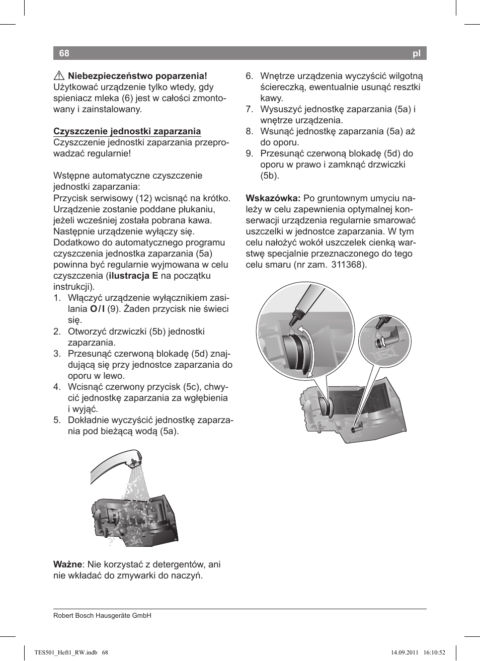 Bosch TES50129RW VeroCafe Machine à café Expresso automatique Noir User Manual | Page 68 / 117