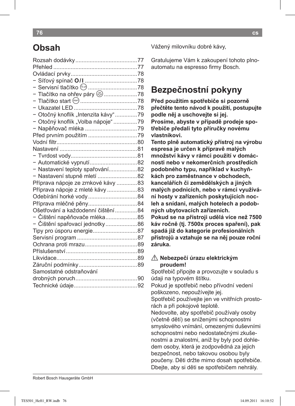 Bosch TES50129RW VeroCafe Machine à café Expresso automatique Noir User Manual | Page 76 / 117