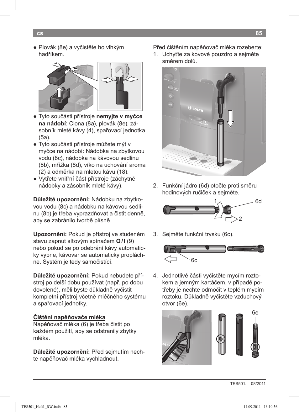 Bosch TES50129RW VeroCafe Machine à café Expresso automatique Noir User Manual | Page 85 / 117