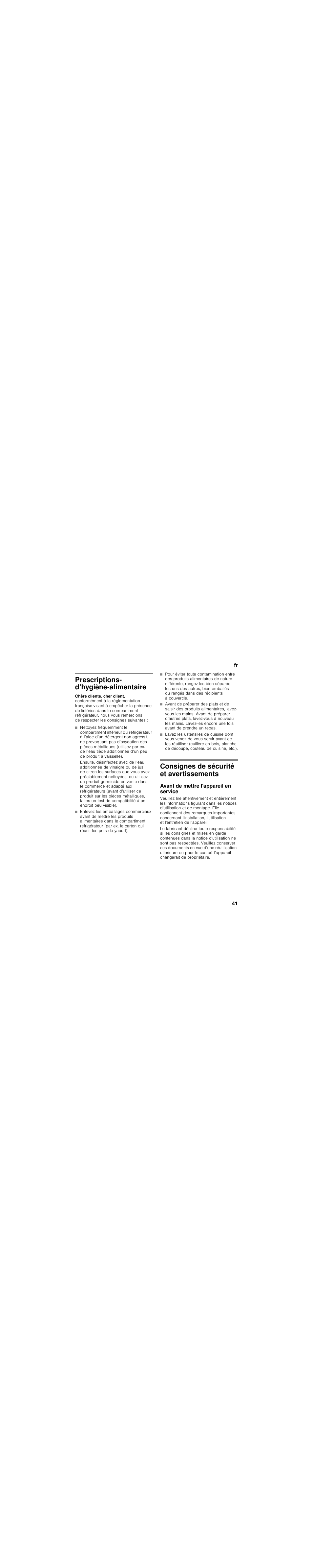 Bosch KIL82AF30 Réfrigérateur intégrable Premium Fixation de porte à pantographe User Manual | Page 41 / 105