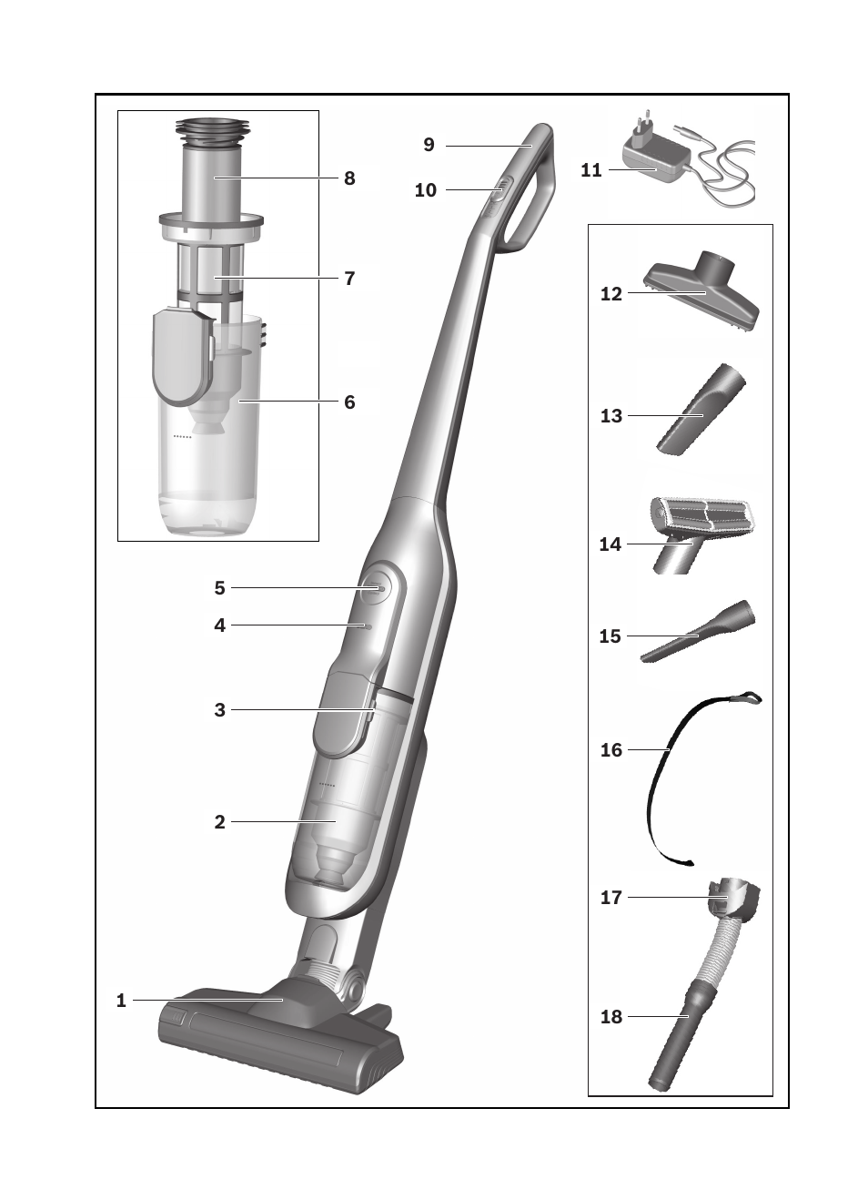 Bosch LithiumPower 25.2V Aspirateur balai sans fil rechargeable BBH52550 Argent minéral User Manual | Page 103 / 108