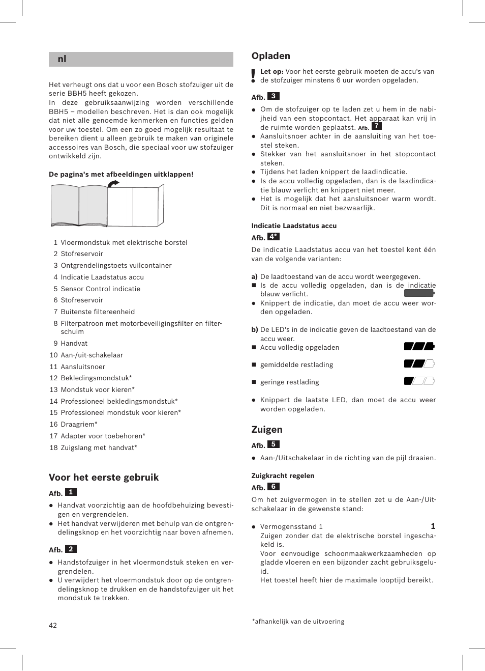 Bosch LithiumPower 25.2V Aspirateur balai sans fil rechargeable BBH52550 Argent minéral User Manual | Page 43 / 108