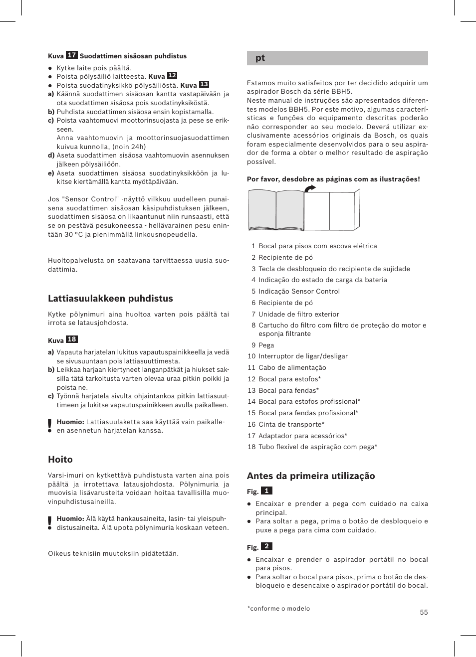 Bosch LithiumPower 25.2V Aspirateur balai sans fil rechargeable BBH52550 Argent minéral User Manual | Page 56 / 108