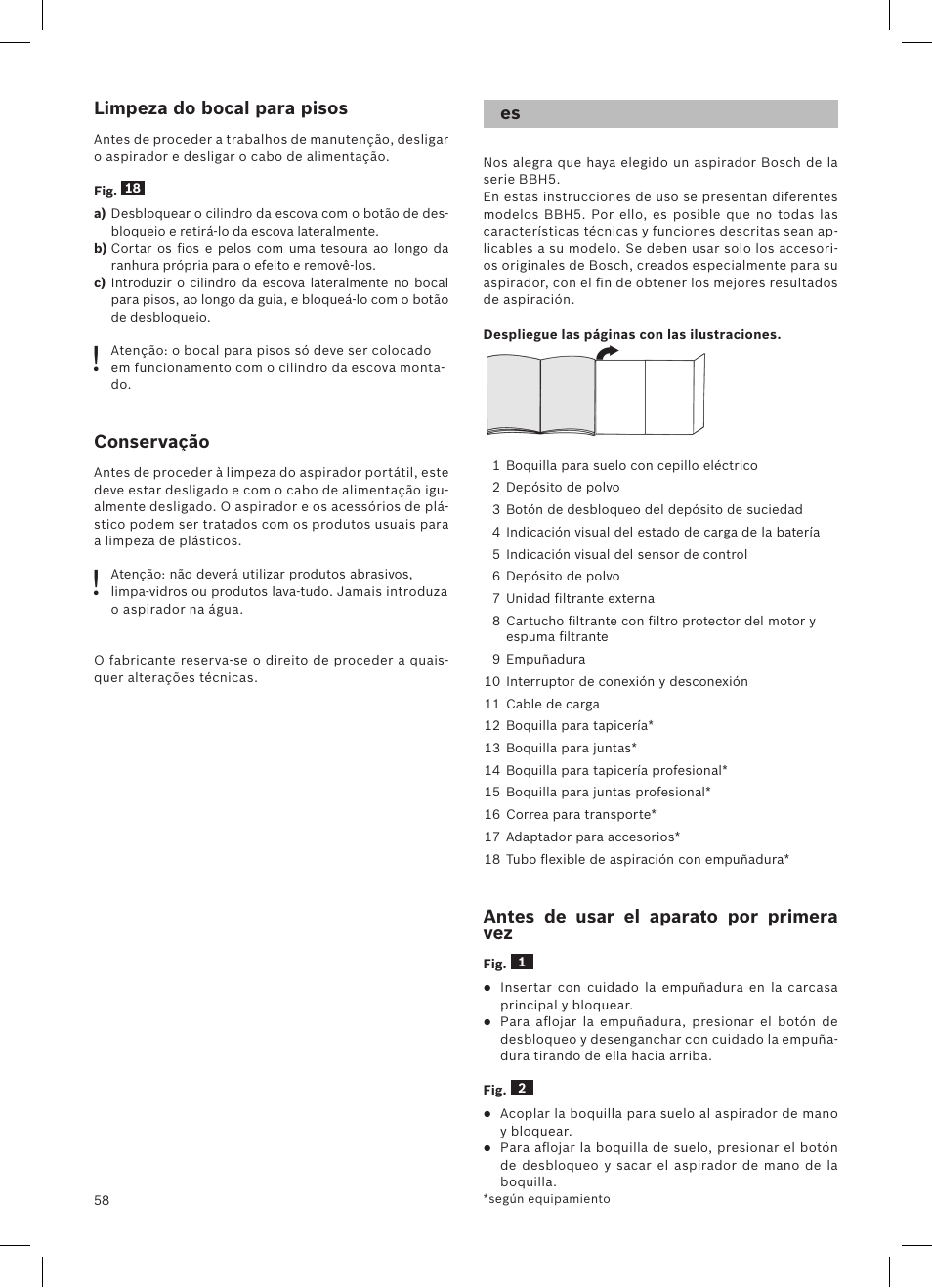 Bosch LithiumPower 25.2V Aspirateur balai sans fil rechargeable BBH52550 Argent minéral User Manual | Page 59 / 108