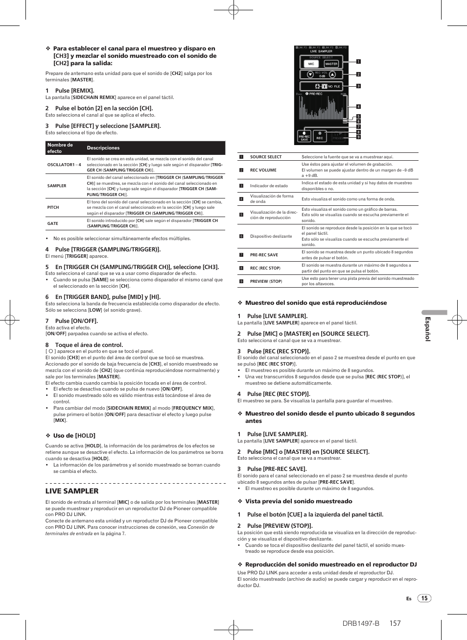 Drb1497-b, Live sampler | Pioneer DJM-2000 User Manual | Page 157 / 204