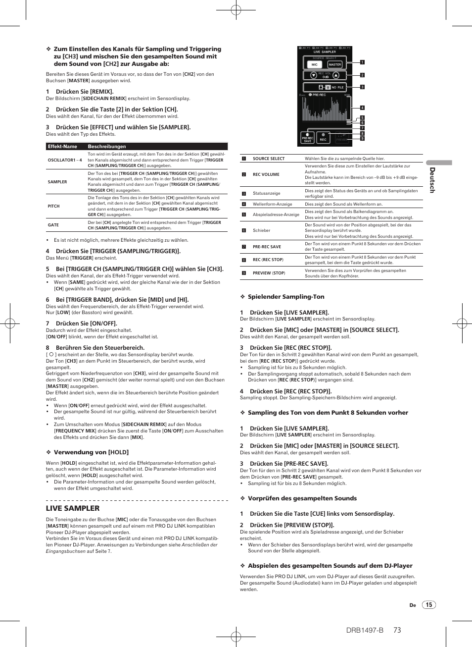 Drb1497-b, Live sampler | Pioneer DJM-2000 User Manual | Page 73 / 204