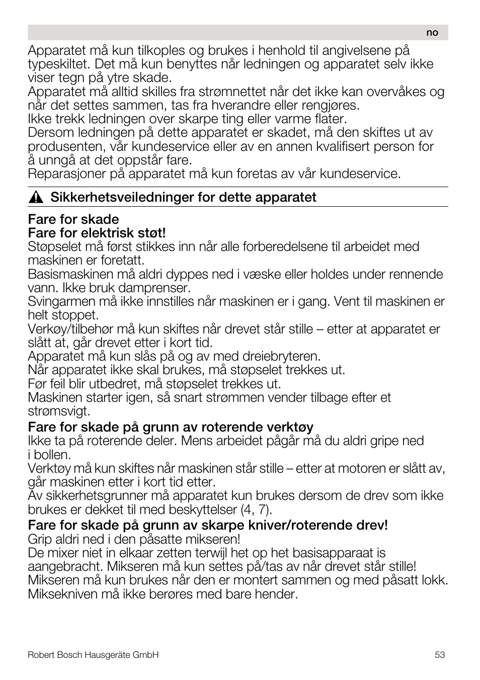 Bosch MUM4640 ROBOT BLANC ROSE 550W BLENDER BOL PLASTI User Manual | Page 53 / 174