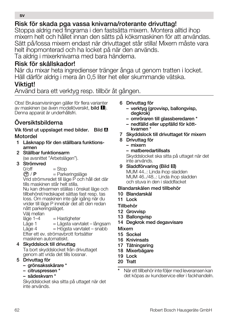 Översiktsbilderna | Bosch MUM4640 ROBOT BLANC ROSE 550W BLENDER BOL PLASTI User Manual | Page 62 / 174