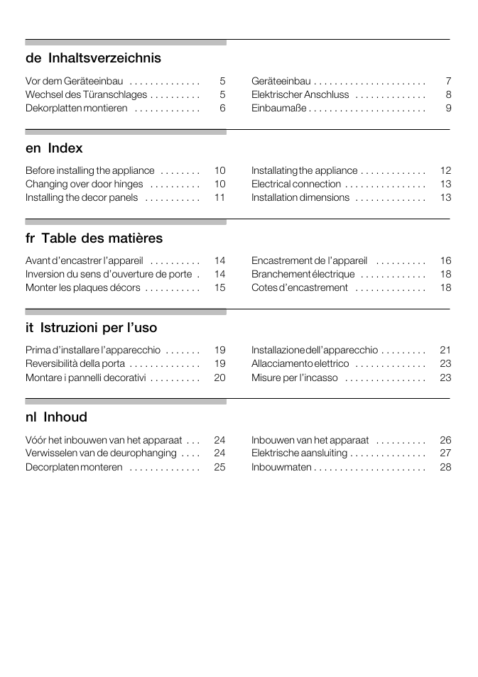 Bosch KFL24A51FF User Manual | Page 2 / 68