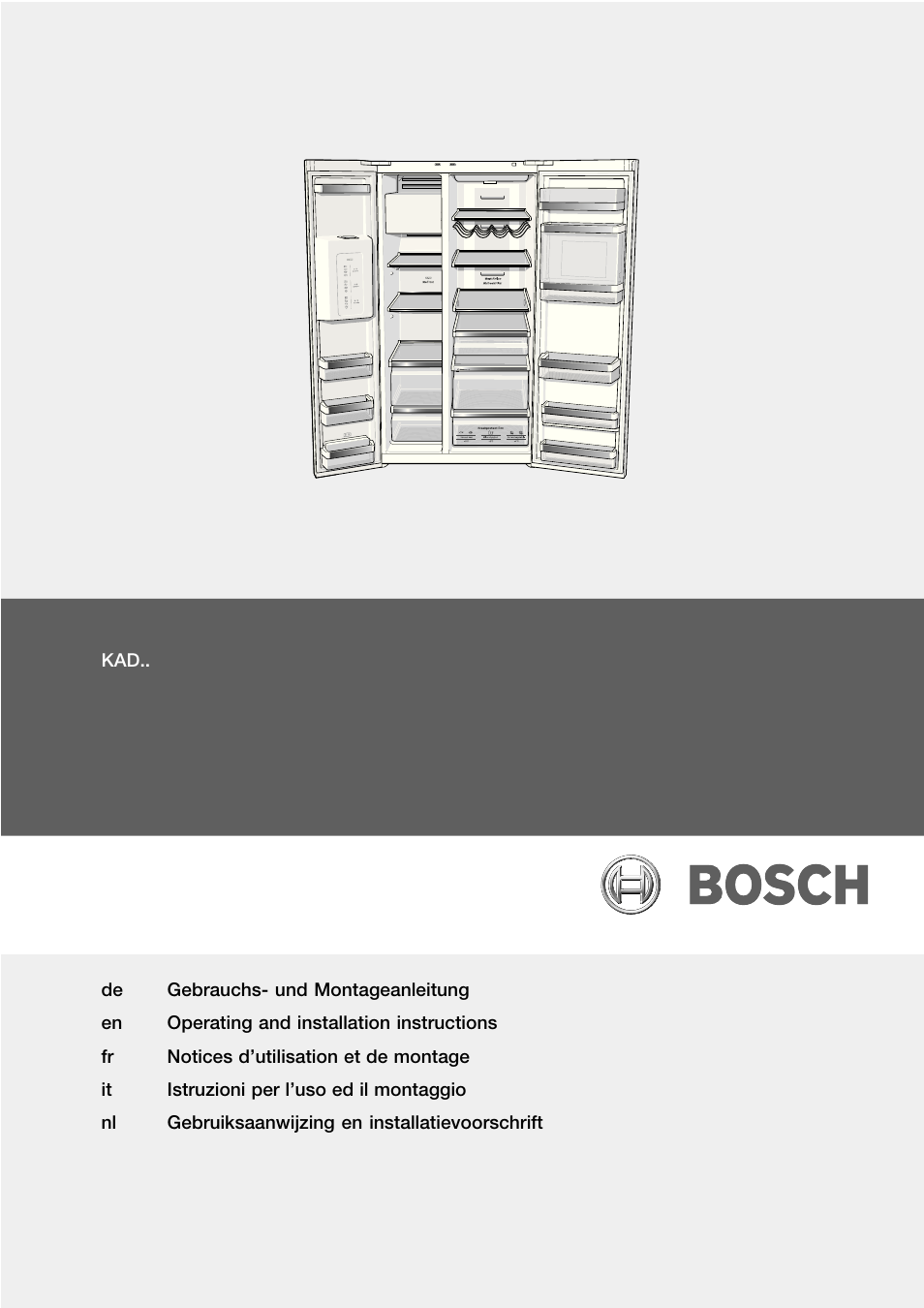 Bosch KAD62S51 Réfrigérateur-congélateur américain Premium User Manual | 114 pages