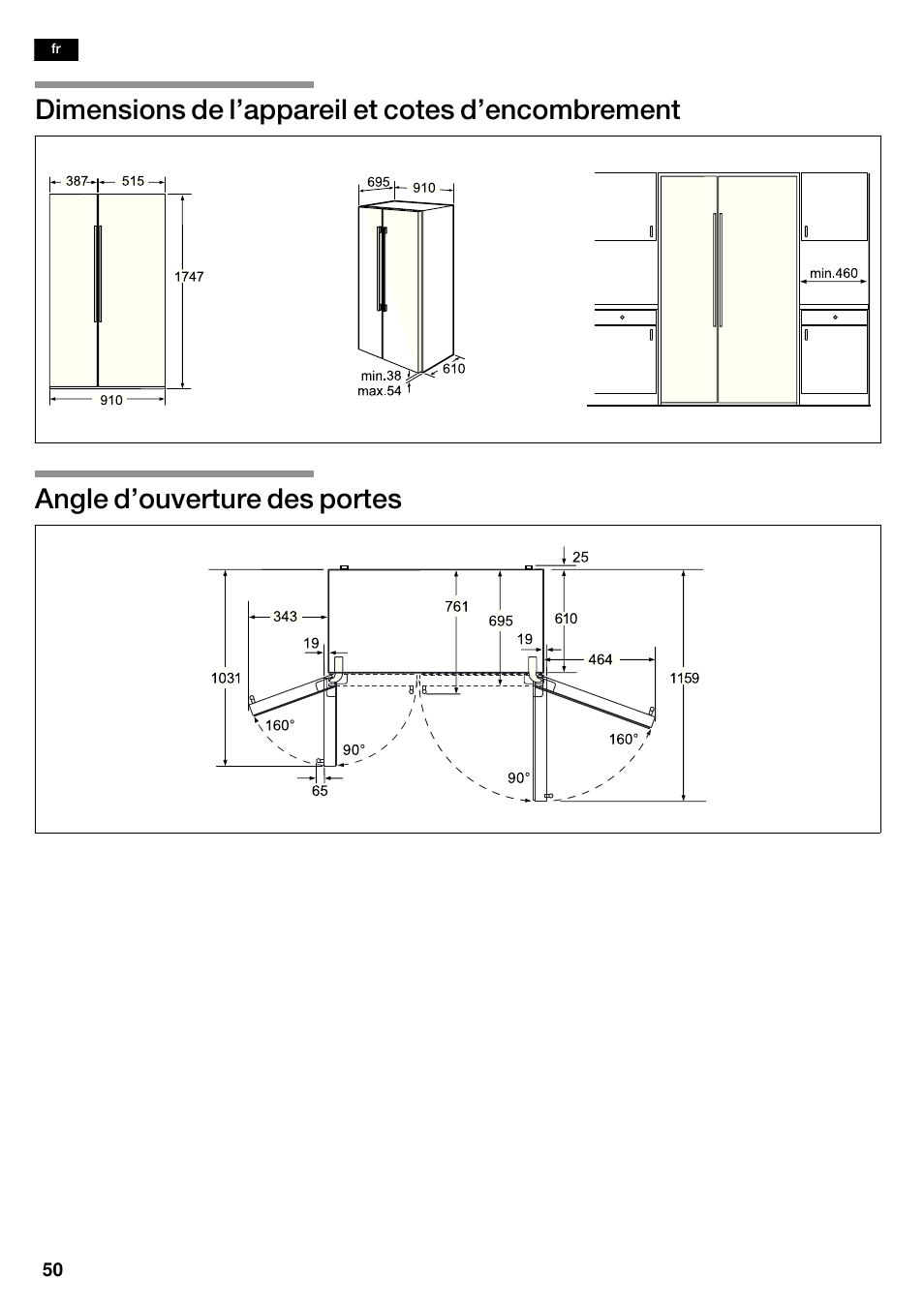 Bosch KAD62S51 Réfrigérateur-congélateur américain Premium User Manual | Page 50 / 114