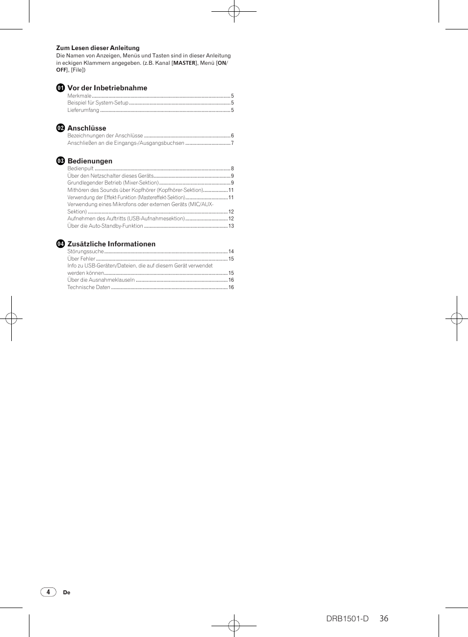 Dj-mischpult, Bedienungsanleitung | Pioneer DJM-350-W User Manual | Page 36 / 116