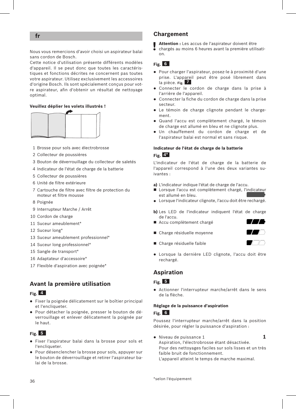 Bosch LithiumPower 18V Aspirateur balai sans fil rechargeable BCH51840 PABL User Manual | Page 37 / 108