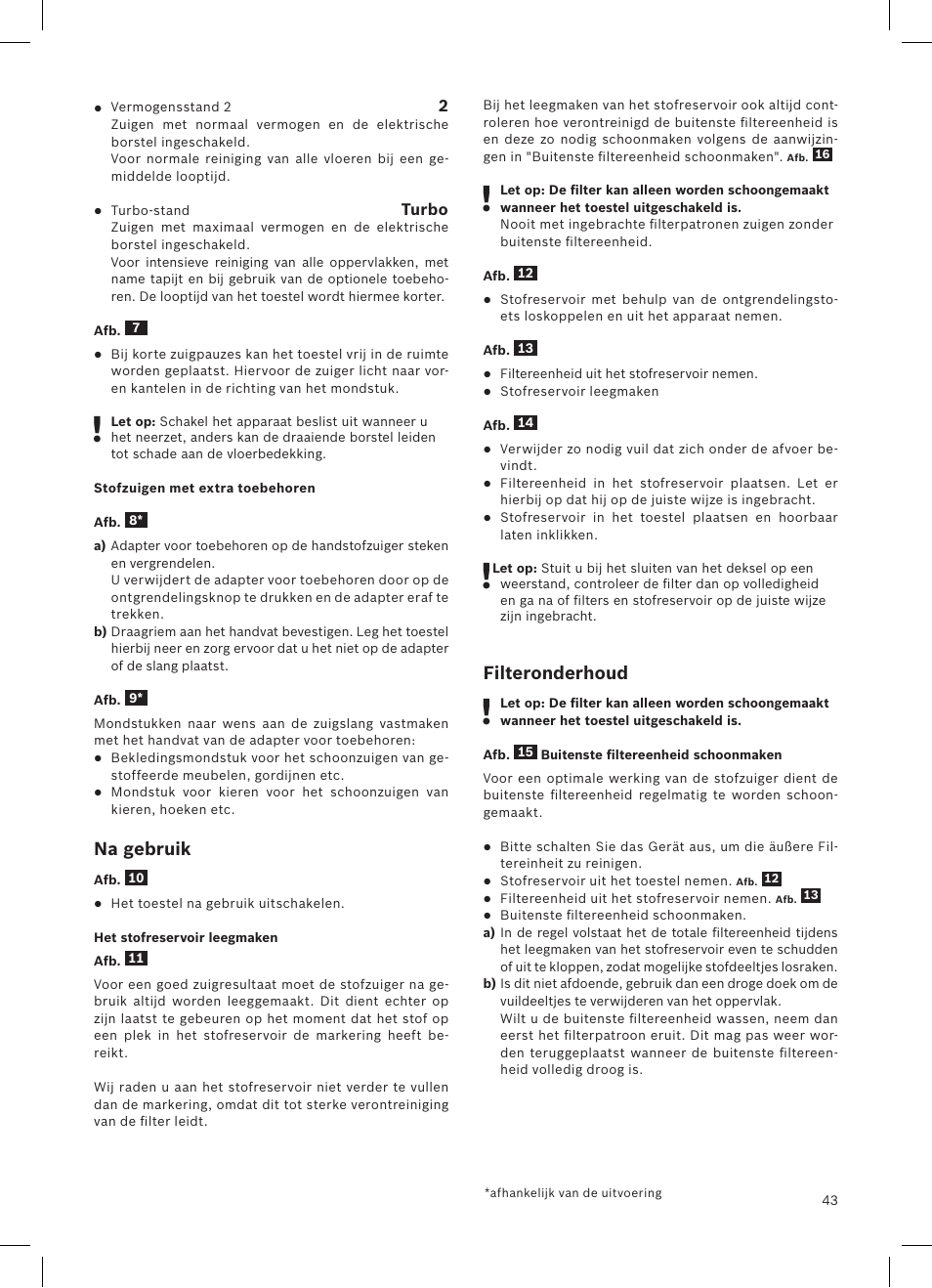 Bosch LithiumPower 18V Aspirateur balai sans fil rechargeable BCH51840 PABL User Manual | Page 44 / 108