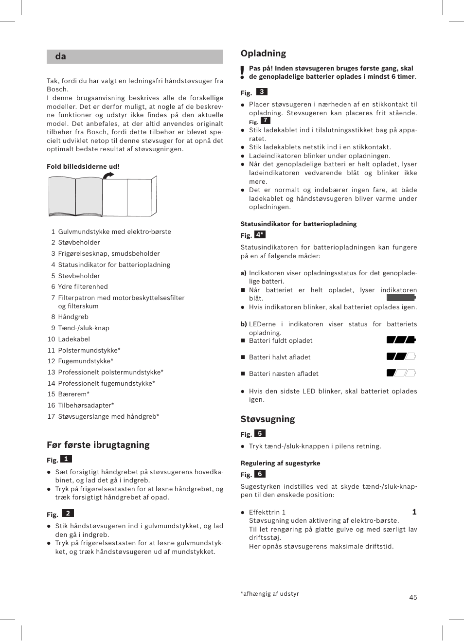 Bosch LithiumPower 18V Aspirateur balai sans fil rechargeable BCH51840 PABL User Manual | Page 46 / 108