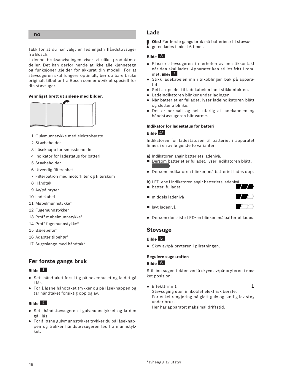 Bosch LithiumPower 18V Aspirateur balai sans fil rechargeable BCH51840 PABL User Manual | Page 49 / 108