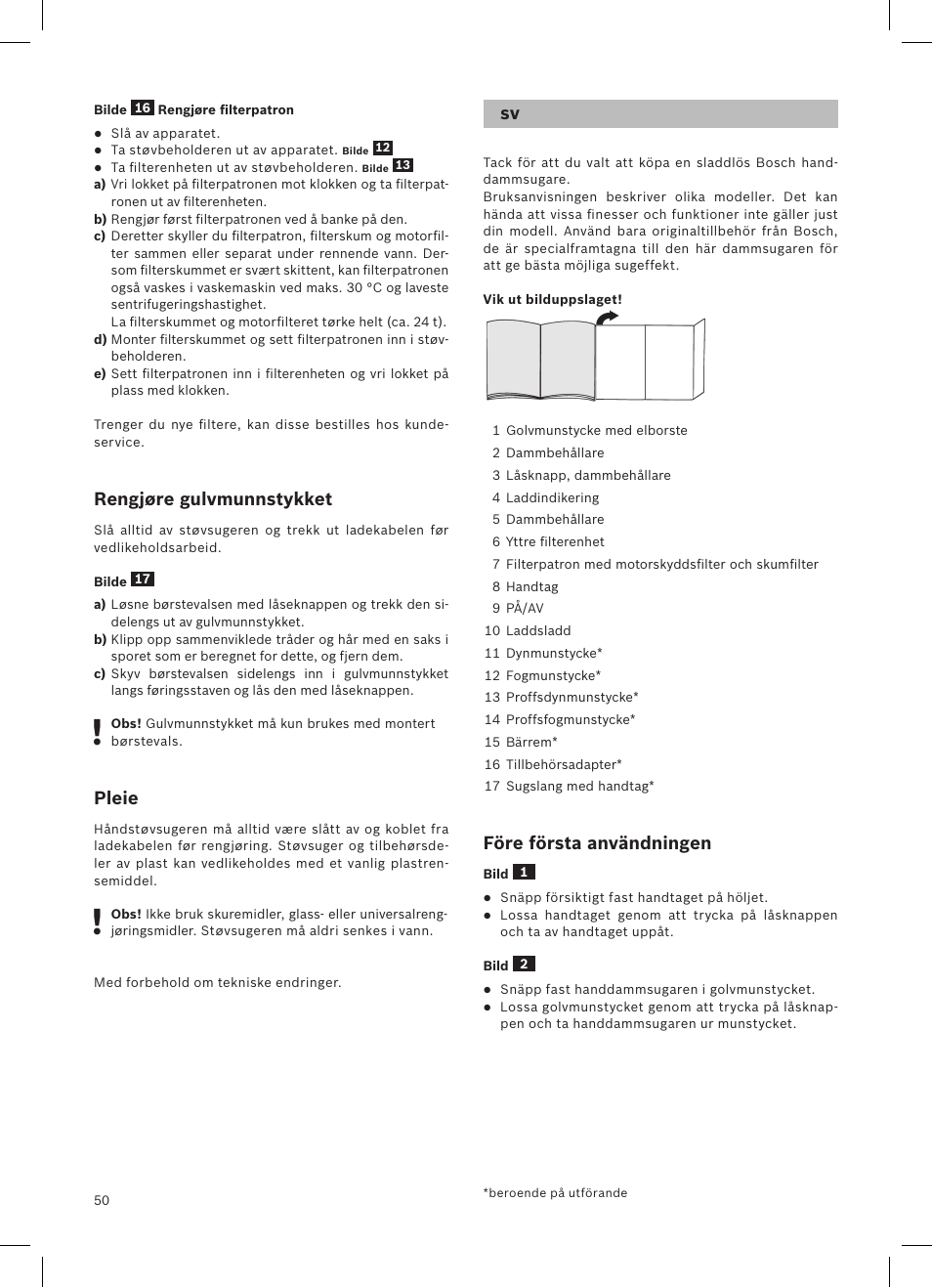 Bosch LithiumPower 18V Aspirateur balai sans fil rechargeable BCH51840 PABL User Manual | Page 51 / 108