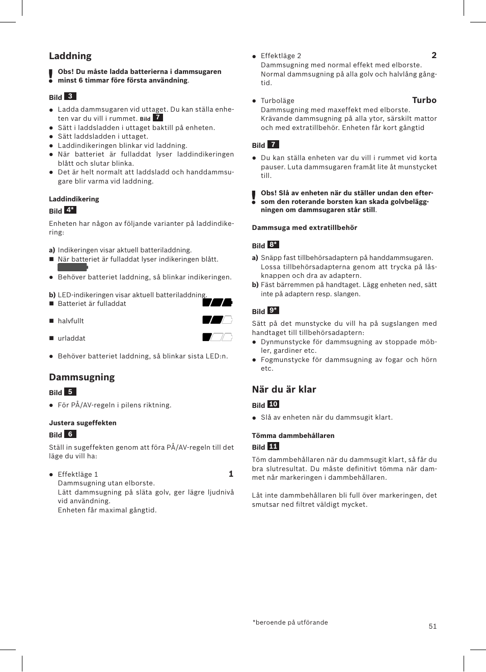 Bosch LithiumPower 18V Aspirateur balai sans fil rechargeable BCH51840 PABL User Manual | Page 52 / 108