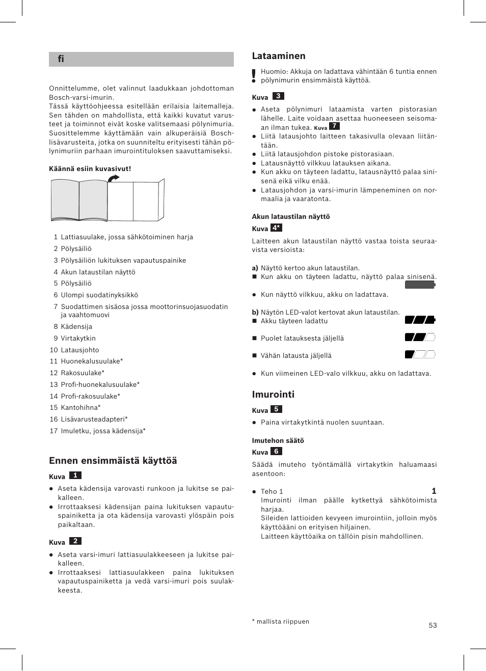 Bosch LithiumPower 18V Aspirateur balai sans fil rechargeable BCH51840 PABL User Manual | Page 54 / 108