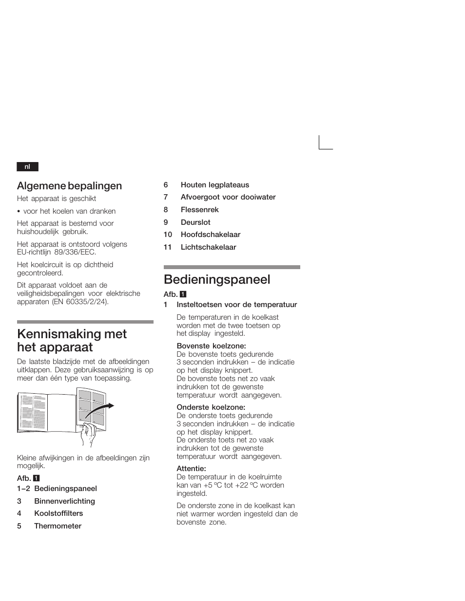 Kennismaking met het apparaat, Bedieningspaneel, Algemene bepalingen | Bosch KSW38940 Cave à vin de vieillissement Premium Luxe User Manual | Page 50 / 64