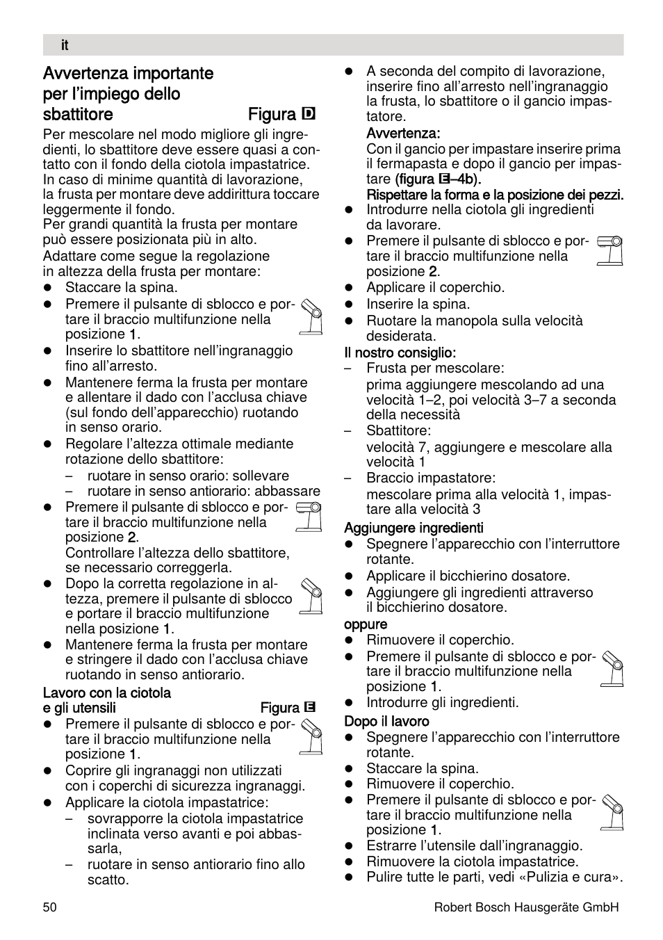 Bosch MUMXL10T Kitchen machine MaxxiMUM User Manual | Page 50 / 132