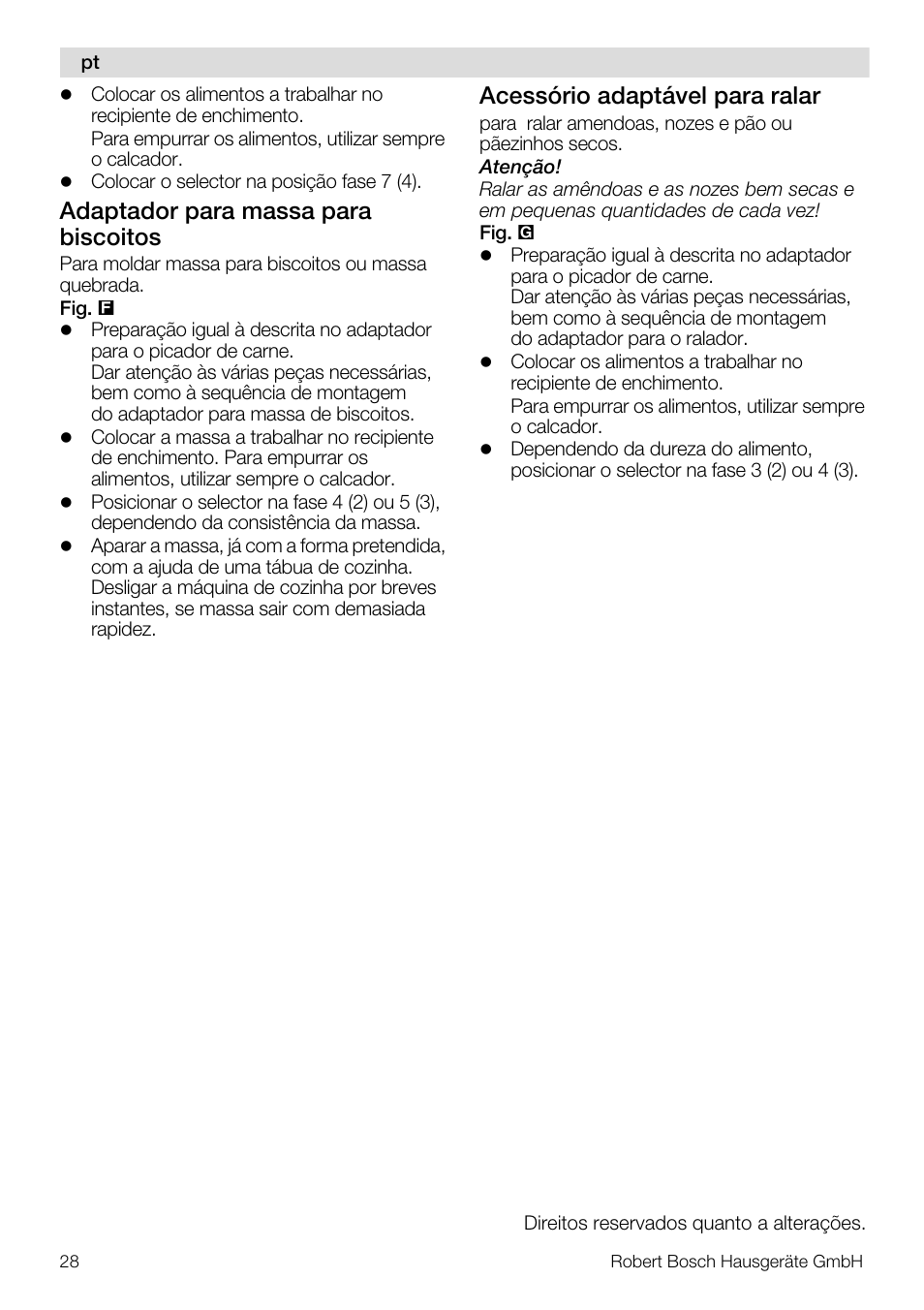 Adaptador para massa para biscoitos, Acessório adaptável para ralar | Bosch MUZ5FW1 Hachoir à viande Pour Kitchen machine MUM5 User Manual | Page 28 / 53