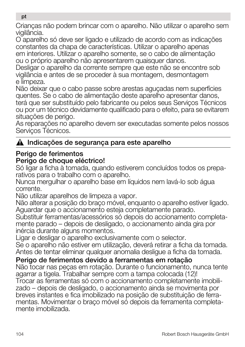 Bosch MUM56Z40 KITCHEN MACHINE 900W SILVERSILVER Styline Couleur argent argent User Manual | Page 104 / 168