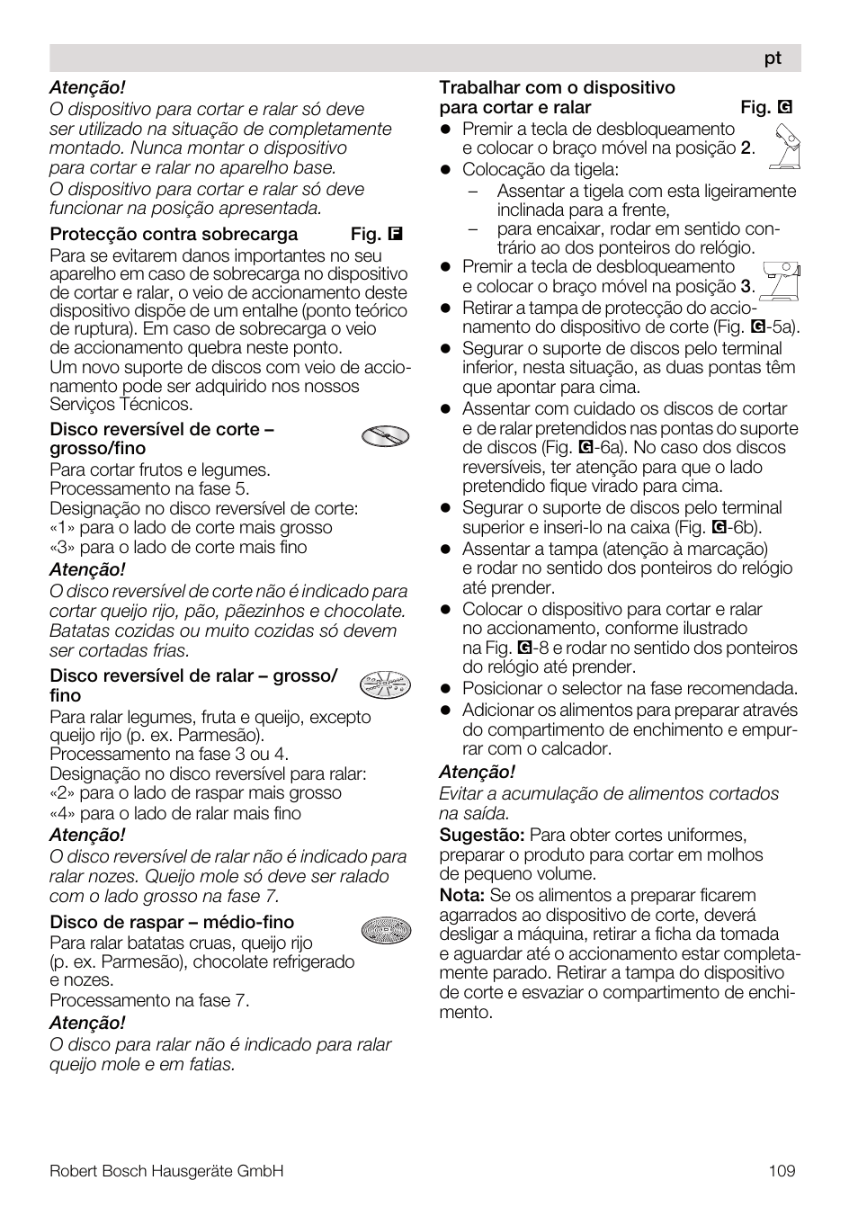 Bosch MUM56Z40 KITCHEN MACHINE 900W SILVERSILVER Styline Couleur argent argent User Manual | Page 109 / 168
