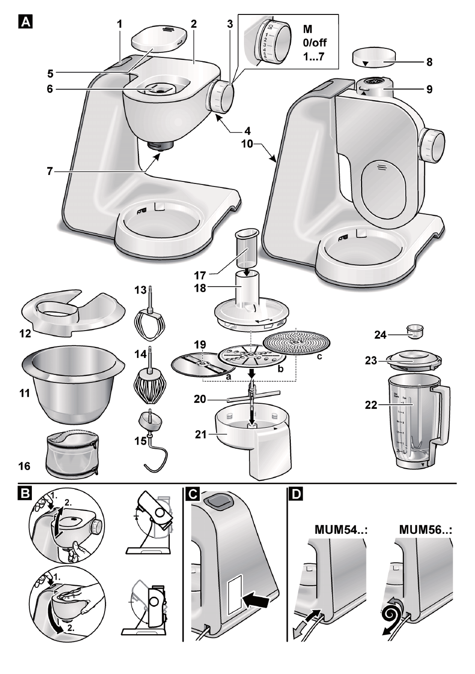 Bosch MUM56Z40 KITCHEN MACHINE 900W SILVERSILVER Styline Couleur argent argent User Manual | Page 164 / 168