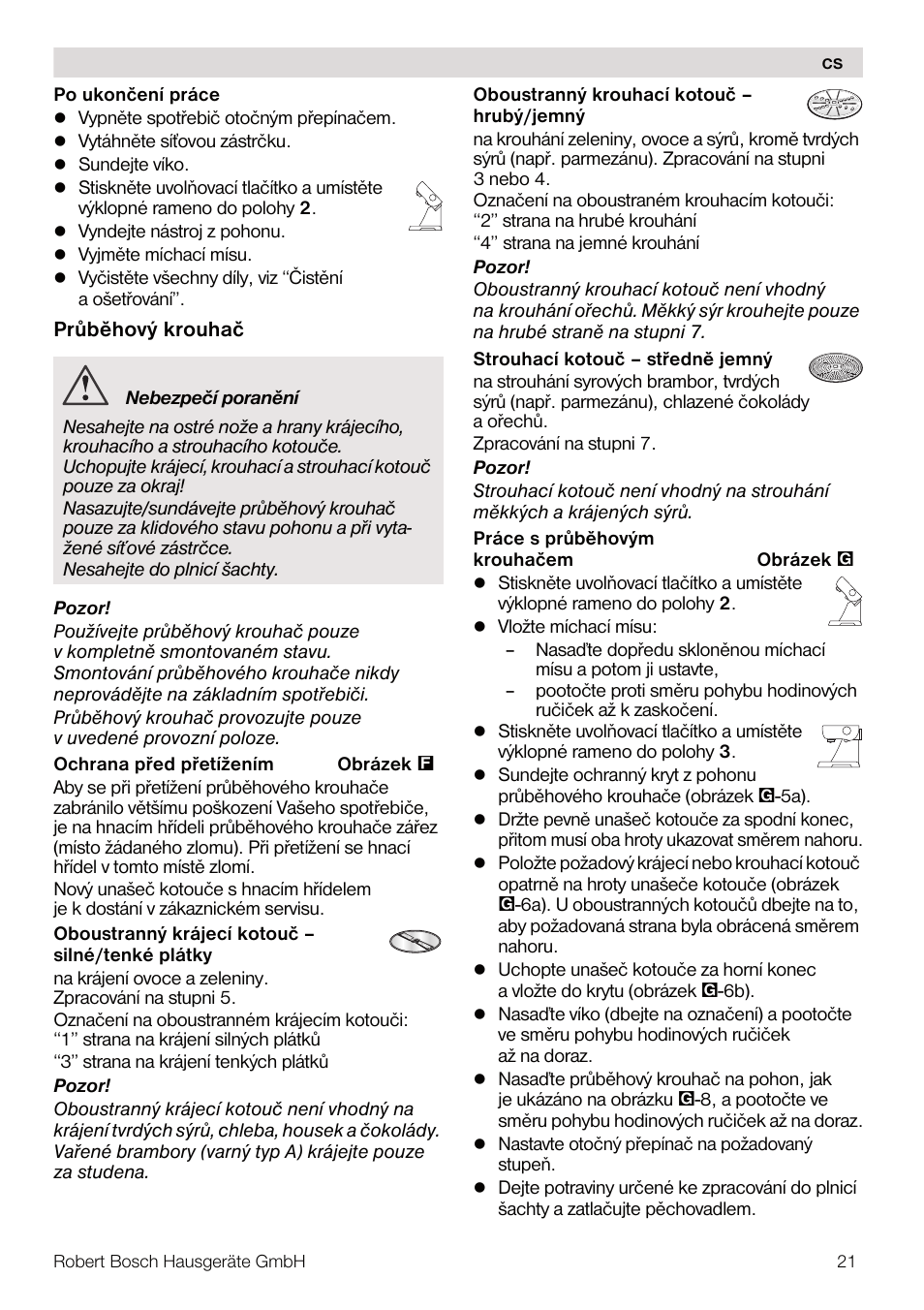 Bosch MUM56Z40 KITCHEN MACHINE 900W SILVERSILVER Styline Couleur argent argent User Manual | Page 21 / 168