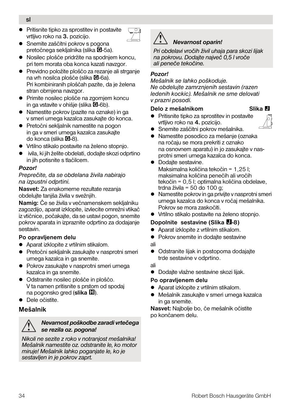 Bosch MUM56Z40 KITCHEN MACHINE 900W SILVERSILVER Styline Couleur argent argent User Manual | Page 34 / 168