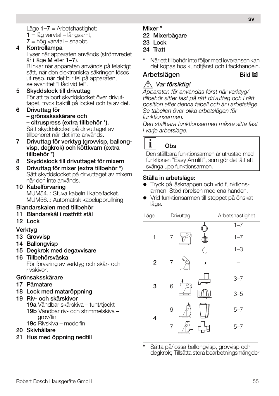 Bosch MUM56Z40 KITCHEN MACHINE 900W SILVERSILVER Styline Couleur argent argent User Manual | Page 55 / 168