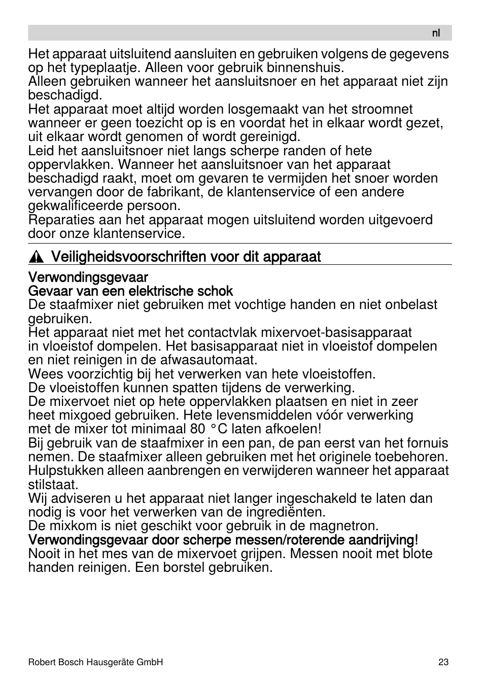 Bosch MSM87110 Mixeur plongeant noir EDG User Manual | Page 23 / 107