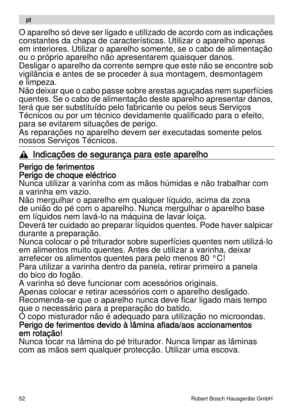 Bosch MSM87110 Mixeur plongeant noir EDG User Manual | Page 52 / 107