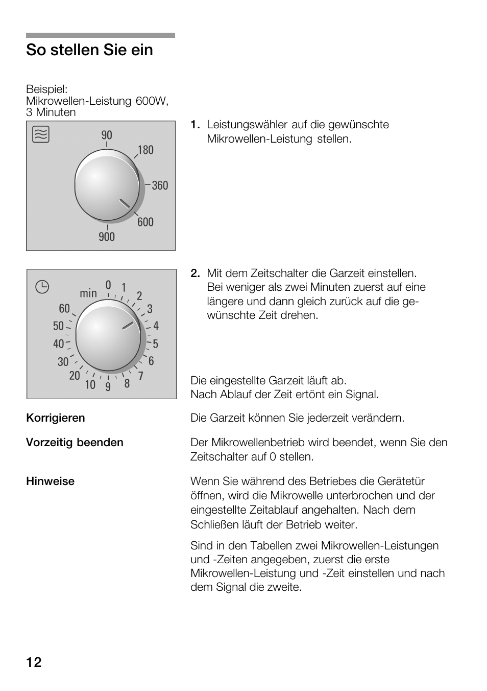 So stellen sie ein | Bosch HMT82M650 - Inox Micro-ondes User Manual | Page 12 / 124